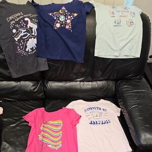 Lot Of Girls Colorful Graphic T-Shirts 6 Total
